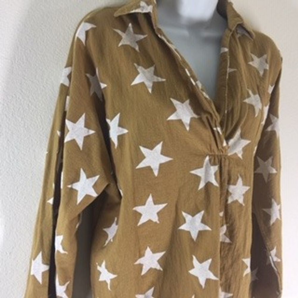 Misslook Gold White Stars Oversized  Long …